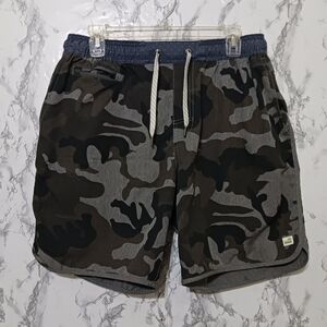 Vuori Mens Bank Shorts Large Camouflage Drawstring Athletic Sports 7" Inseam